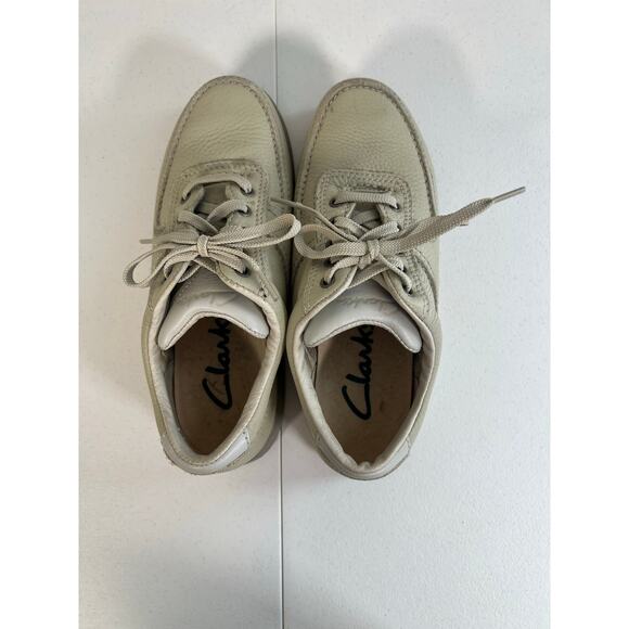 Clarks PACER off white leather walking shoes women’s size 8.5 comfortable - Picture 3 of 8